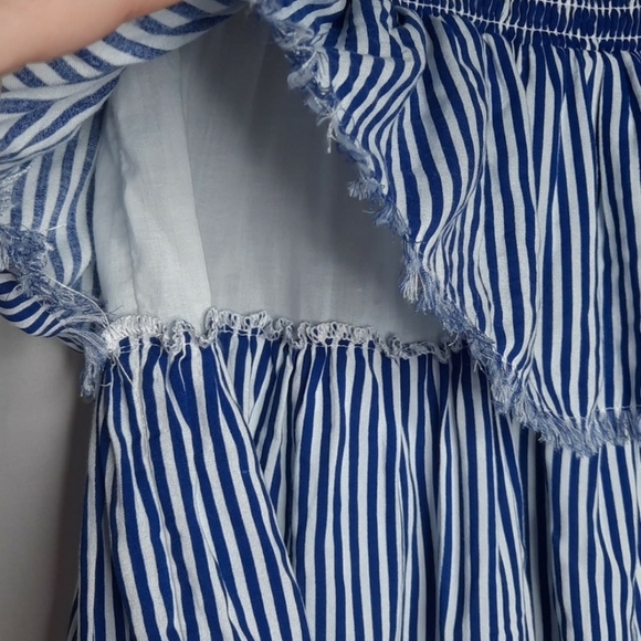 COPY - EUC Aerie Smocked Blue & White Striped Tiered Skirt XL - Picture 4 of 8